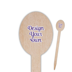 Design Your Own Oval Wooden Food Picks - Double-Sided