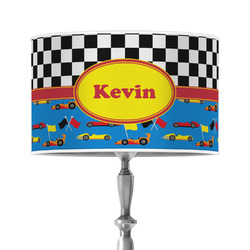 Racing Car 12" Drum Lamp Shade - Poly-film (Personalized)