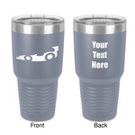 Racing Car 30 oz Stainless Steel Tumbler - Grey - Double-Sided (Personalized)