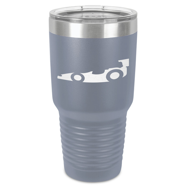 Custom Racing Car 30 oz Stainless Steel Tumbler - Grey - Single-Sided