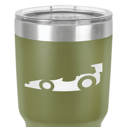 Racing Car 30 oz Stainless Steel Tumbler - Olive - Double-Sided (Personalized)