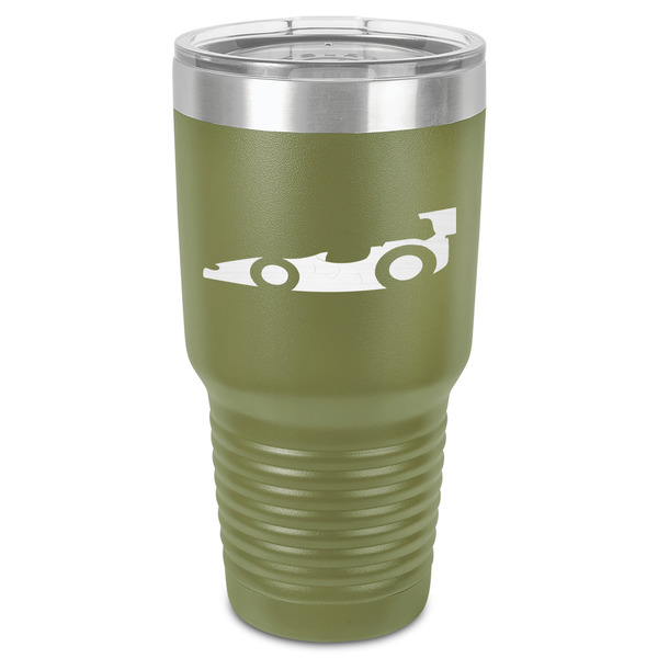 Custom Racing Car 30 oz Stainless Steel Tumbler - Olive - Single-Sided