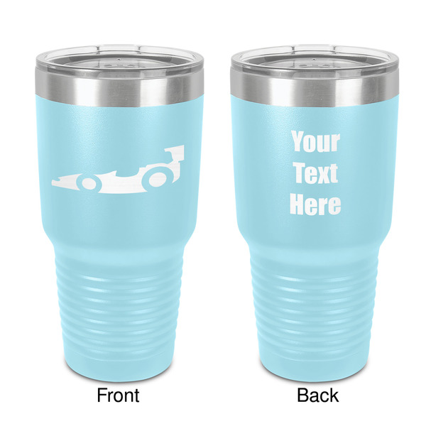 Custom Racing Car 30 oz Stainless Steel Tumbler - Teal - Double-Sided (Personalized)