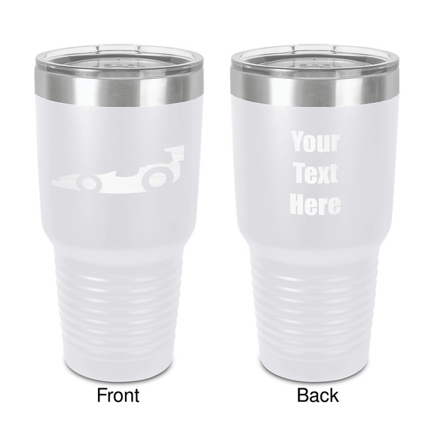 Custom Racing Car 30 oz Stainless Steel Tumbler - White - Double-Sided (Personalized)