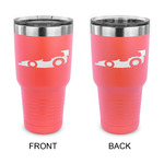 Racing Car 30 oz Stainless Steel Tumbler - Coral - Double Sided (Personalized)