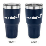 Racing Car 30 oz Stainless Steel Tumbler - Navy - Double Sided (Personalized)