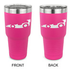 Racing Car 30 oz Stainless Steel Tumbler - Pink - Double Sided (Personalized)