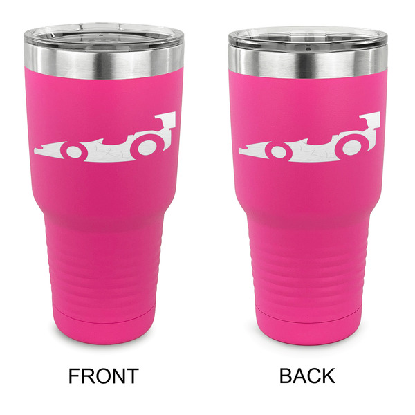 Custom Racing Car 30 oz Stainless Steel Tumbler - Pink - Double Sided (Personalized)