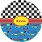 Racing Car 5" Multipurpose Round Label - Single Sticker