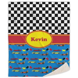 Racing Car Sherpa Throw Blanket - 60"x80" (Personalized)