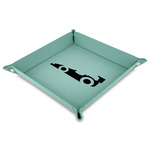 Racing Car Faux Leather Dice Tray - 9" x 9"  - Teal