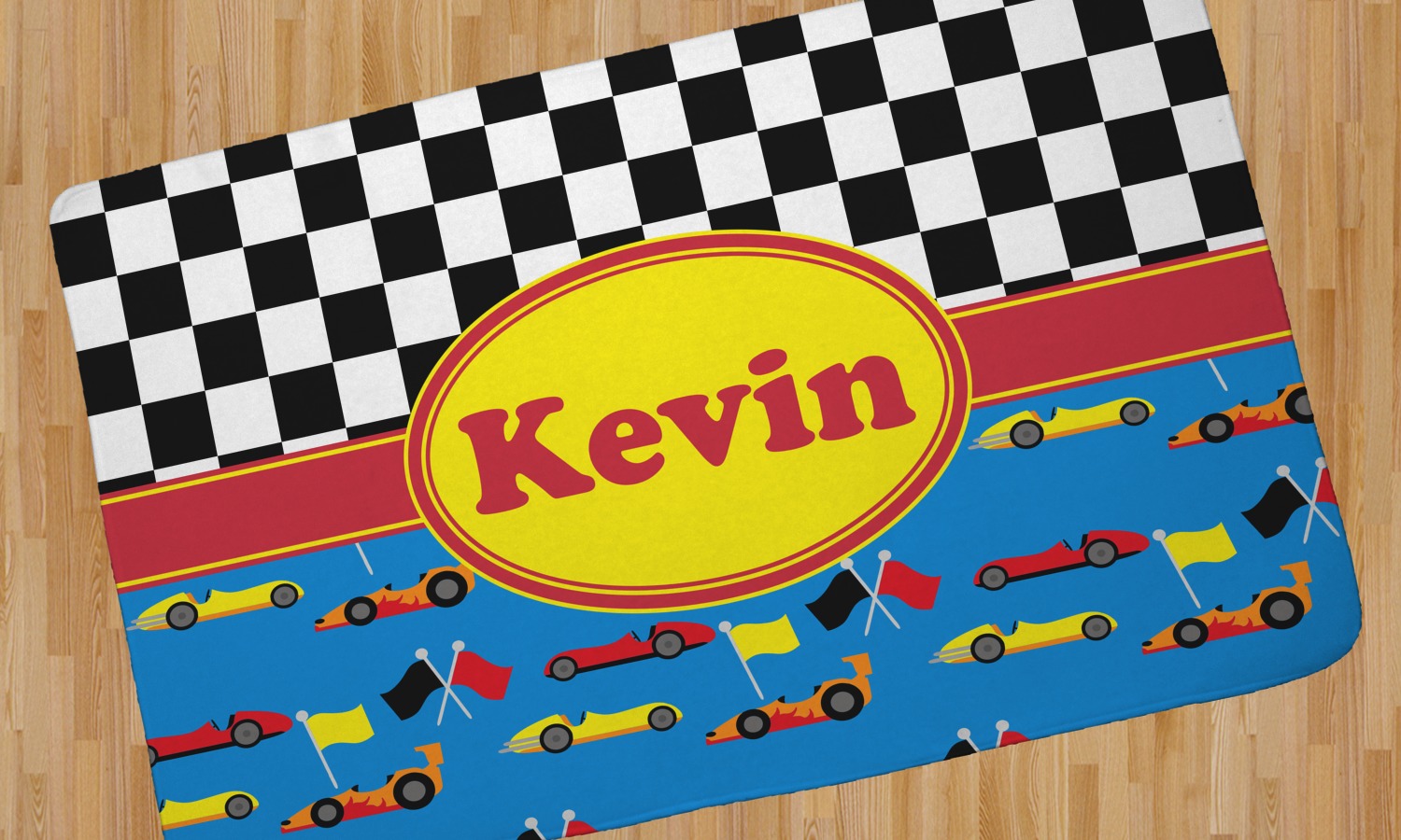 Racing Car Area Rug (Personalized) - YouCustomizeIt