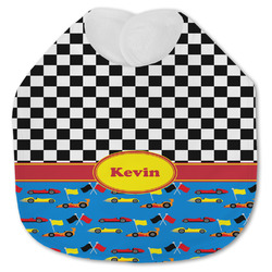 Racing Car Jersey Knit Baby Bib w/ Name or Text