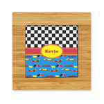 Racing Car Bamboo Trivet with Ceramic Tile Insert (Personalized)