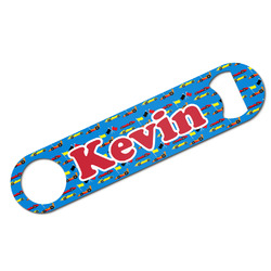 Racing Car Bar Bottle Opener - White w/ Name or Text