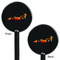 Racing Car Black Plastic 5.5" Stir Stick - Double Sided - Round - Front & Back