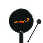 Racing Car 5.5" Round Plastic Stir Sticks - Black - Double Sided