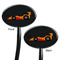 Racing Car Black Plastic 7" Stir Stick - Double Sided - Oval - Front & Back