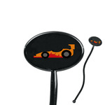 Racing Car 7" Oval Plastic Stir Sticks - Black - Double Sided