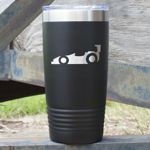 Custom Racing Car 20 oz Stainless Steel Tumbler - Black - Double Sided (Personalized)