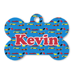 Racing Car Bone Shaped Dog ID Tag (Personalized)