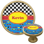 Racing Car Cabinet Knob - Gold (Personalized)