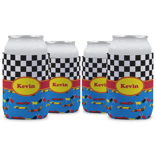 Custom Racing Car Can Cooler (12 oz) - Set of 4 w/ Name or Text