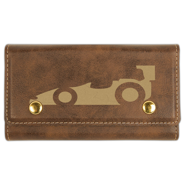 Custom Racing Car Cards & Dice Set - Rustic Brown