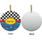 Racing Car Ceramic Flat Ornament - Circle Front & Back (APPROVAL)