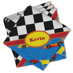 Racing Car Cloth Cocktail Napkins - Set of 4 w/ Name or Text