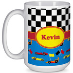 Racing Car 15 Oz Coffee Mug - White (Personalized)