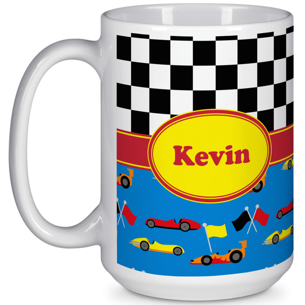 Custom Racing Car 15 Oz Coffee Mug - White (Personalized)