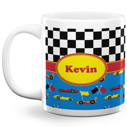 Racing Car 20 Oz Coffee Mug - White (Personalized)