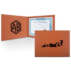 Racing Car Leatherette Certificate Holder - Front and Inside (Personalized)