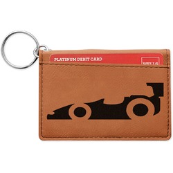 Racing Car Leatherette Keychain ID Holder - Double Sided (Personalized)