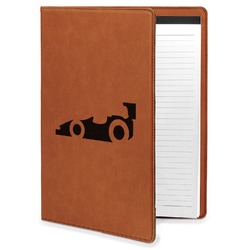 Racing Car Leatherette Portfolio with Notepad - Large - Double Sided (Personalized)