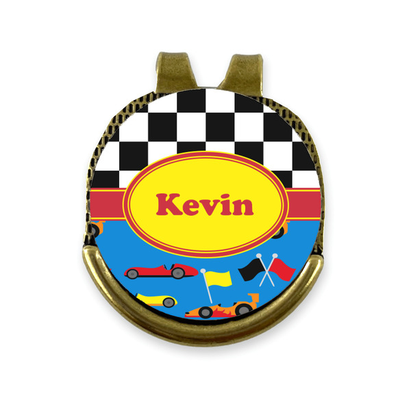 Custom Racing Car Golf Ball Marker - Hat Clip - Gold