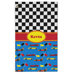 Racing Car Golf Towel - Poly-Cotton Blend - Large w/ Name or Text