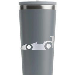 Racing Car RTIC Everyday Tumbler with Straw - 28oz - Grey - Double-Sided (Personalized)