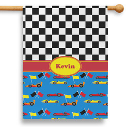 Racing Car 28" House Flag - Single Sided (Personalized)