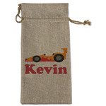 Racing Car Large Burlap Gift Bag - Front