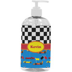 Racing Car Plastic Soap / Lotion Dispenser (16 oz - Large - White) (Personalized)