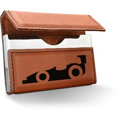 Racing Car Leatherette Business Card Holder - Single Sided