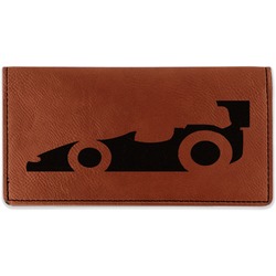 Racing Car Leatherette Checkbook Holder - Double Sided (Personalized)