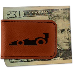 Racing Car Leatherette Magnetic Money Clip - Double Sided (Personalized)