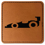 Racing Car Faux Leather Iron On Patch - Square