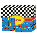 Racing Car Double-Sided Linen Placemat - Set of 4 w/ Name or Text