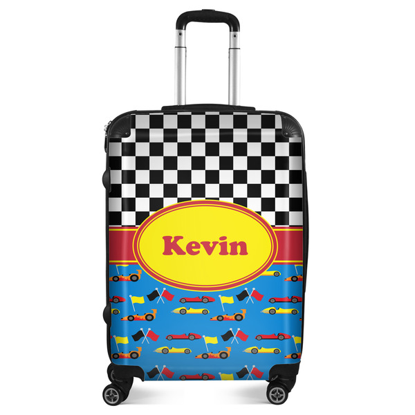 Custom Racing Car Suitcase - 24" Medium - Checked (Personalized)