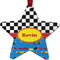 Racing Car Metal Star Ornament - Front