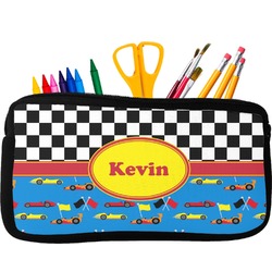 Racing Car Neoprene Pencil Case - Small w/ Name or Text